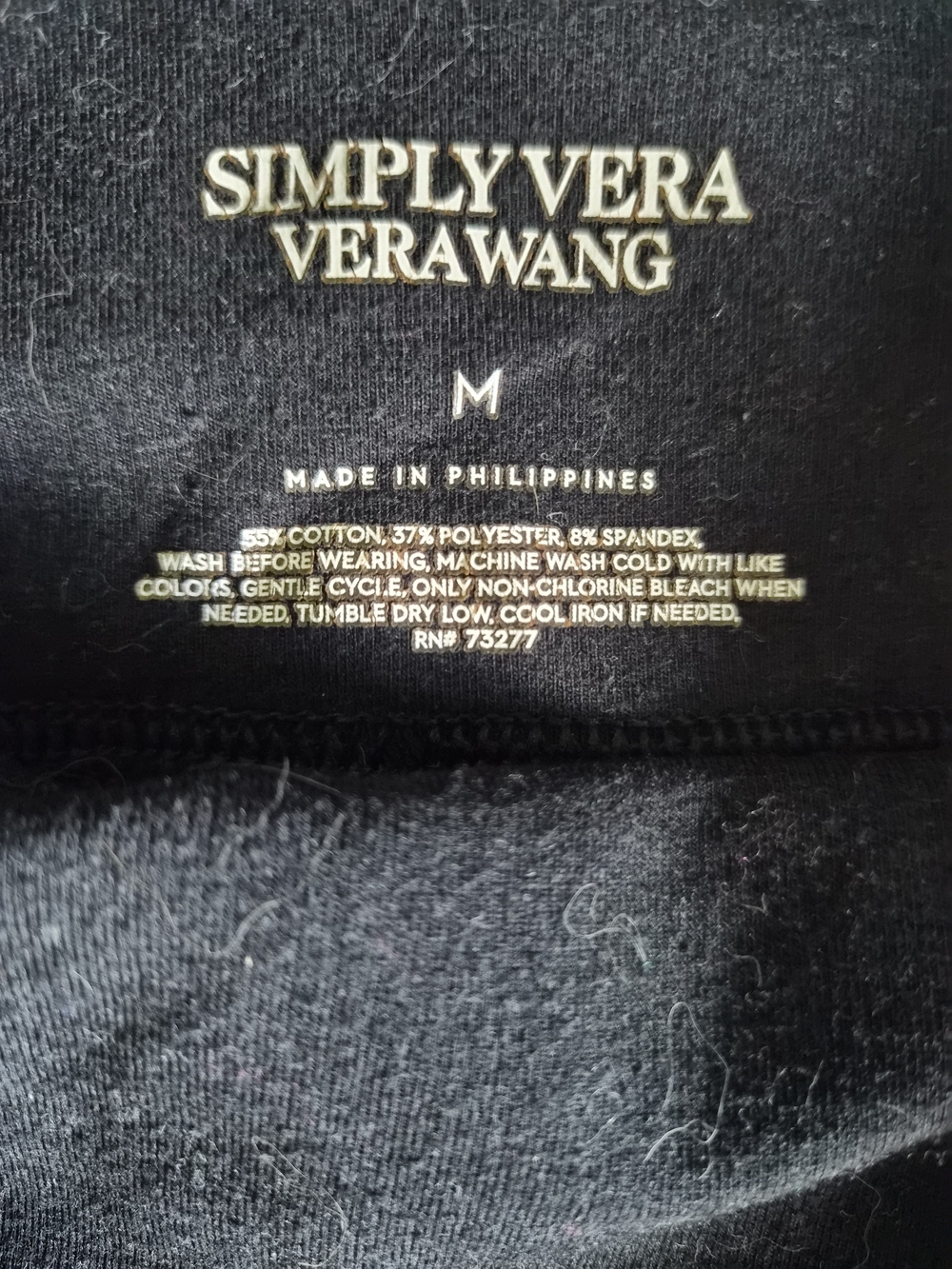 Simply Vera Vera Wang Black Crewneck Top